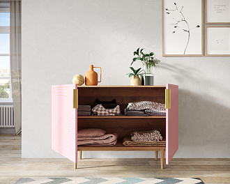 Комод с двумя дверками "Line" LN01/GR1/pink