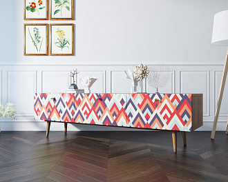 Комод "Berber" с ящиками низкий под TV принт 2 арт BB19/Print_02