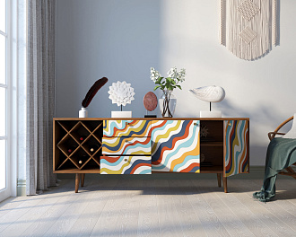 Комод "Berber" удлиненный с бутылочницей принт 21 арт BB15/Print_21