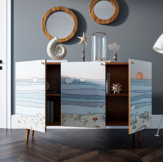 Комод "Berber" три дверки 10 принт арт BB01/Print_10