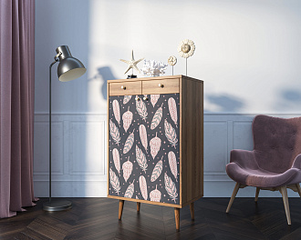 Комод "Berber" два ящика и дверки 40 принт арт BB46/Print_40