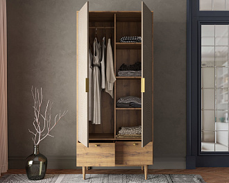 Шкаф двухстворчатый  с ящиками "Line" R26/beige