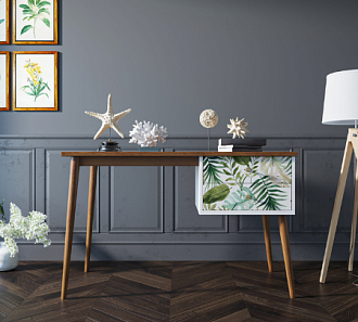 Стол рабочий "Berber" принт 4 с одной тумбой арт BB20/Print_04