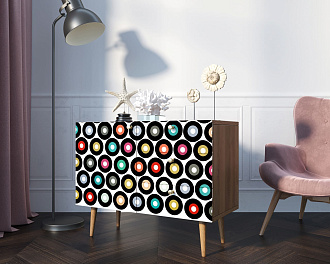 Комод "Berber" три ящика и дверка 37 принт арт BB34/Print_37