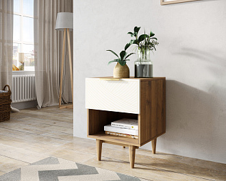 Тумбочка с верхним ящиком "Line" LN10/GR1/beige