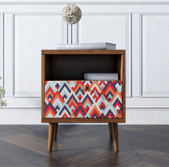 Тумбочка "Berber" с одним ящиком 2 принт арт BB06/Print_02