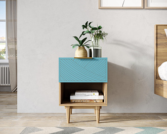 Тумбочка с верхним ящиком "Line" LN10/GR1/blue