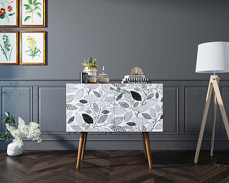 Комод на высоких ножках "Berber" малый принт 9 арт BB13/Print_09
