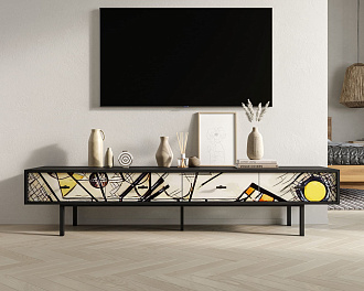 Комод с четырьмя ящиками под TV "Emerson" by Kandinsky арт EM06/Print_01