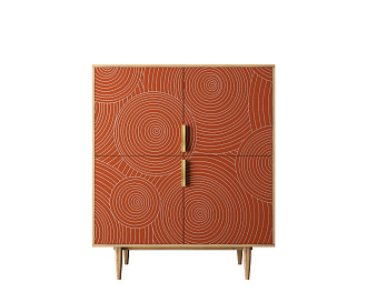 Большой комод с четырьмя дверками "Line" R19/red