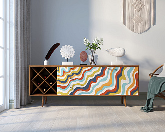 Комод "Berber" удлиненный с бутылочницей принт 21 арт BB15/Print_21