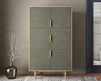 Большой комод с шестью дверками "Line" R20/browngrey