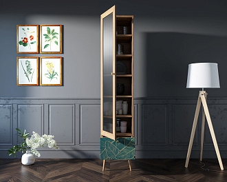 Буфет "Berber" одностворчатый с ящиком принт 41 арт BB48/Print_41