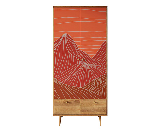 Шкаф двухстворчатый "Berber" принт 49 арт BB16/Print_49