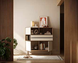 Комод большой с тремя дверками и двумя ящиками "Alice" арт ALC05