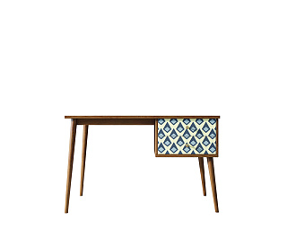 Стол рабочий "Berber" принт 13 с одной тумбой арт BB20/Print_13