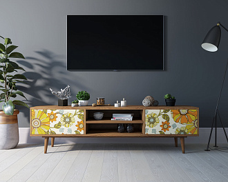 Комод "Berber" с нишей низкий под TV принт 47 арт BB49/Print_47