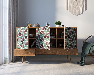 Комод "Berber" три дверки и три ящика 26 принт арт BB24/Print_26