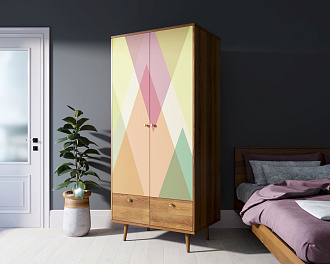 Шкаф двухстворчатый "Berber" принт 16 арт BB16/Print_16