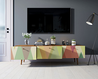 Комод "Berber" с ящиками низкий под TV принт 16 арт BB19/Print_16