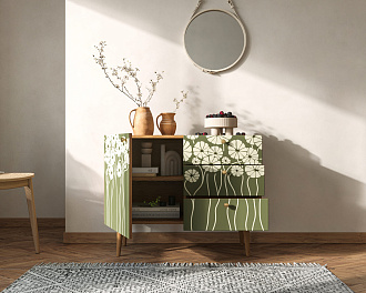 Комод "Berber" три ящика и дверка арт BB34/Print_53