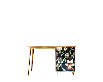 Стол рабочий "Berber" принт 35 с одной тумбой арт BB31/Print_35