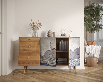 Комод "Berber" с двумя дверками и ящиками  арт BB05/Print_51