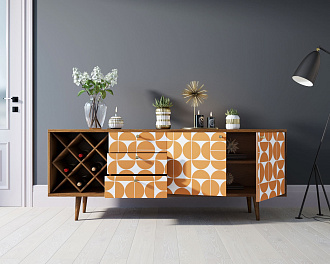 Комод "Berber" удлиненный с бутылочницей 14 принт арт BB15/Print_14