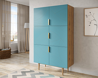 Большой комод с шестью дверками "Line" LN04/GR1/blue