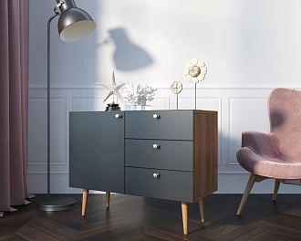 Комод "Berber" три ящика и дверка 33 принт арт BB34/Print_33