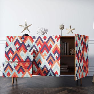 Комод "Berber" с двумя дверками и ящиками принт 2 арт BB17/Print_02