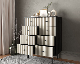 Комод на восемь ящиков "Emerson" арт EM20/milky/L