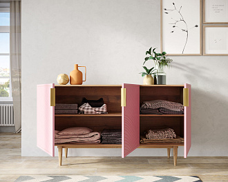 Комод с тремя дверками "Line" LN02/GR1/pink