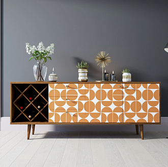 Комод "Berber" удлиненный с бутылочницей 14 принт арт BB15/Print_14