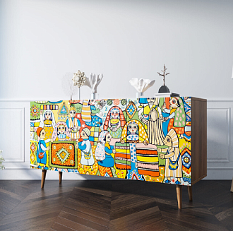 Комод "Berber" с ящиками 1 принт арт BB14/Print_01