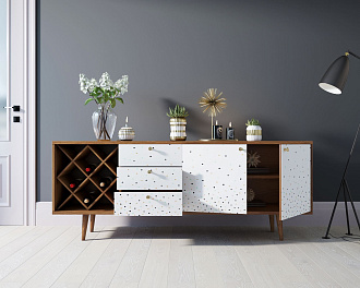 Комод "Berber" удлиненный с бутылочницей 15 принт арт BB15/Print_15