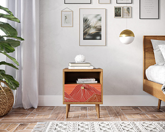 Тумбочка "Berber" с одним ящиком 49 принт арт BB06/Print_49