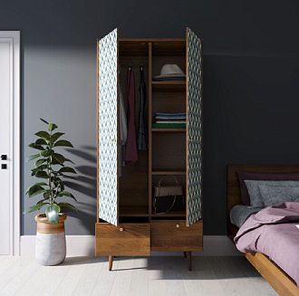 Шкаф двухстворчатый "Berber" принт 13 арт BB16/Print_13