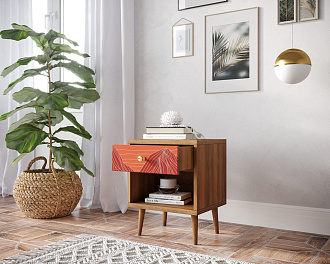 Тумбочка "Berber" с открытой полкой 49 принт арт BB33/Print_49