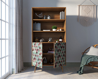 Стеллаж с дверками "Berber" принт 26 арт BB26/Print_26