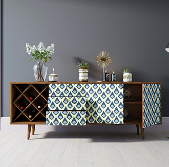 Комод "Berber" удлиненный с бутылочницей 13 принт арт BB15/Print_13