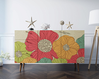 Комод "Berber" с двумя дверками и ящиками принт 5 арт BB17/Print_05