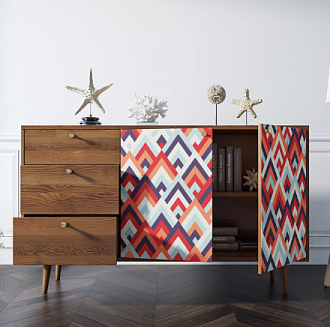 Комод "Berber" с двумя дверками и ящиками 2 принт арт BB05/Print_02