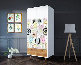 Шкаф двухстворчатый "Berber" принт 3 арт BB16/Print_03