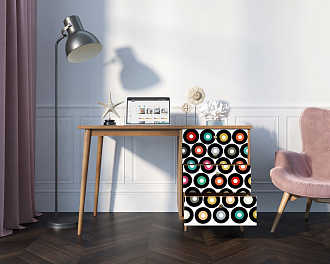 Стол рабочий "Berber" принт 37 с одной тумбой арт BB31/Print_37