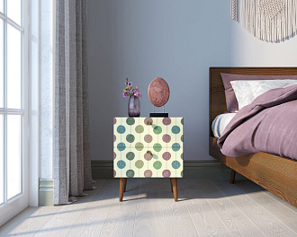 Тумбочка "Berber" с двумя ящиками 24 принт арт BB03/Print_24