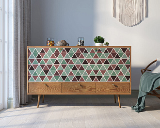 Комод "Berber" три дверки и три ящика 26 принт арт BB24/Print_26