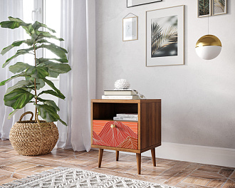 Тумбочка "Berber" с одним ящиком 49 принт арт BB06/Print_49