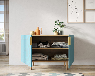 Комод с двумя дверками "Line" LN01/GR1/blue