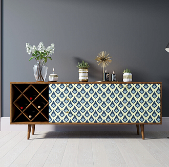 Комод "Berber" удлиненный с бутылочницей 13 принт арт BB15/Print_13